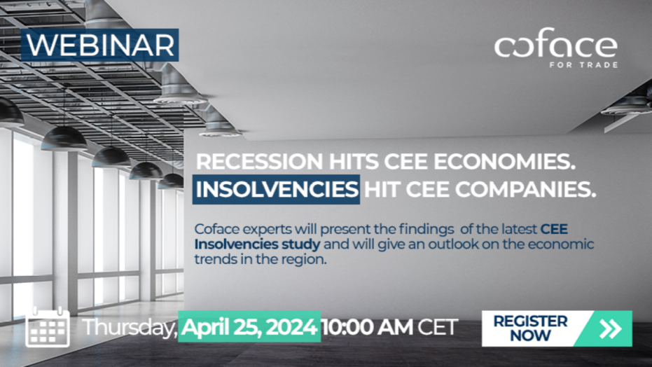 Webinar: "Recession hits CEE economies, insolvencies hit CEE companies" on Thursday April 25, 2024 at 10:00 AM CET. Register now!